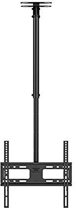 Supporto TV, staffa per montaggio a soffitto TV, altezza regolabile, rotazione completa a 360°, supporto TV per televisori al plasma OLED LCD a schermo piatto da 26'' -55''