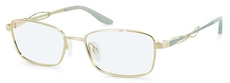 Puccini Rechteckig Metall Brillen in Gold für Damen, Brille mit Sehstärke, optional mit Sonnenbrillen tönung oder Blaulichtfilter (Modell PCO-316-C1-49)