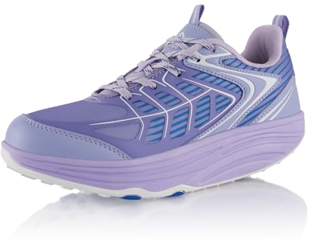 Fusskleidung® Damen Herren Sneaker Abrollsohle leichte Gesundheitsschuhe Lila Weiß EU 41