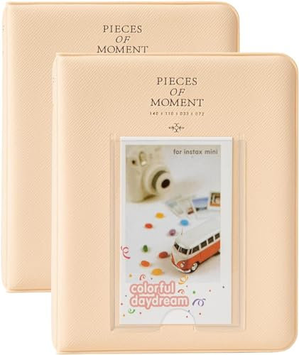 ZenMaarket Fotoalbum,64-Taschen-Fotoalbum für Fuji Mini 7s 8 8+ 9 25 26 50s 70 90 Sofortbildkamera-Visitenkarte, Polaroid PIC-300P/Z2301,Beige
