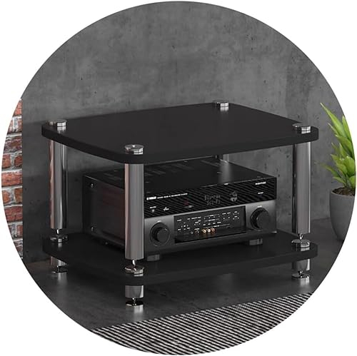 HIFI Audio Schrank 4-lagiger HIFI Ständer Plattenspieler MDF Ständer Audio Rack mit stoßdämpfenden Füßen - Endstufe Regal Geräteschrank