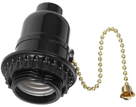 Hemobllo Douille E27 Avec Interrupteur À Tirette Noir Support De Lampe À Chaîne Pour Lampe De Table Et Lampadaire Installation Facile Pour Salon Et Cuisine