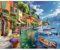 KEYIFA Paint by Numbers for Adults Seaside Town Boat, Painting by Number Canvas Kits with Acrylic Paint Brushes, DIY Craft Oil Painting Art Kits for Adults, Home Wall Decor 50x40CM