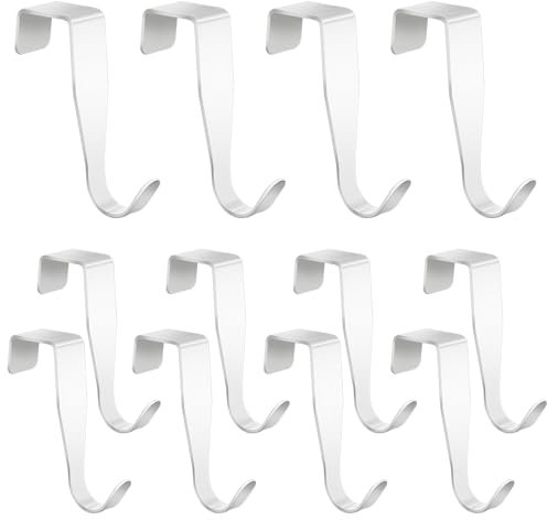 Molain 12 Stück Türhaken Zum Einhängen, Fensterhaken zum einhängen Haken zum einhängen Edelstahl Türhaken kleiderhaken tür für Bad für Schranktür und Zimmertür(Weiß)