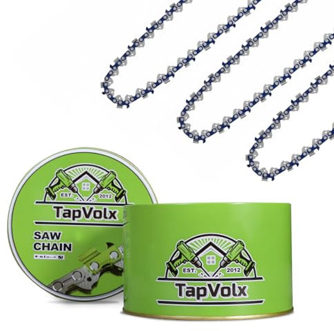 3-Pack Chainsaw Chain 20 inch 0.050 Gauge 3/8 Pitch 72 Drive Links Highly Durable Replacement Chain with Storage Box Fits Husqvarna,Poulan,Oregon and more