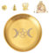 BEYLAB Triple Goddess Brass 5 en 1 Porta-inciensos con Bolsa de Almacenamiento Cuenco Incienso de 14 cm para Cualquier, Varillas Incienso, Soporte Palo Santo, Salvia Blanca, Conos Incienso - Traje