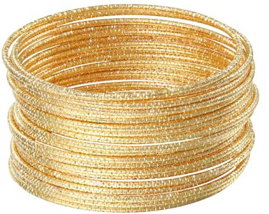 MILAKOO 20PCS Punk Chunky Stackable Layered Cable Bracelets Gold Textured Boho Armreif für Frauen Männer