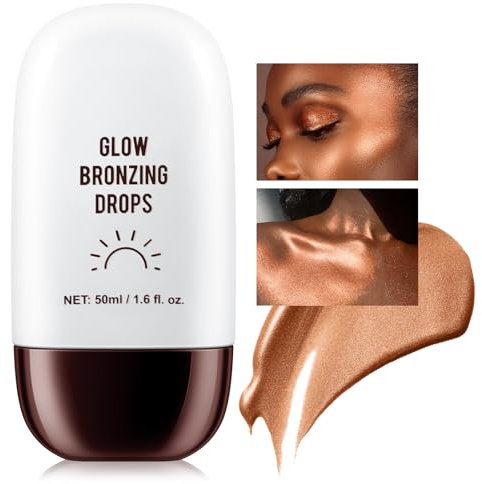 Boobeen Liquid Highlighter Makeup, Highlighter Bronzer Glow Illuminator für Gesicht und Körper Lightweight Blendable, Radiant Glow, Shimmer Cream Lasting Glow Finish