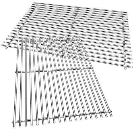 Htanch 46,7 cm SUS304 9 mm Grillroste für Weber Genesis II Grillteile E&S 310 315 320 325 340, 2 Stück 66095 Grillteile für Weber Grillrost Genesis II LX 300 Serie