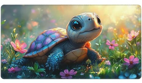 Schildkröte Mauspad Niedlich Gaming Mauspad XXL 1000x500x3mm Großes Mousepad Verbessert Geschwindigkeit und Präzision, Schreibtischunterlage Vernähte Kanten WassXerdicht Anti-Rutsch für Gaming