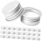 EXHUMKY 50pcs Aluminum Screw Caps for Glass Bottles Leak-resistant Transparent Lids for Jars and Containers Replacement Metal Screw Tops