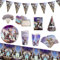 Herenear 97Pièces Thème de Jeu Fournitures de Fête d'anniversaire Set, Thème de Jeu Accessoires de Fêtes Ensemble