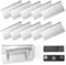 ZXShow 12 Pezzi Portanome Magnetico 72x35mm in Alluminio Anodizzato Argento con Doppio Magnete Slot Carta Spilla e Clip - Targhette Nome per Abbigliamento, Lavoro, Scuola