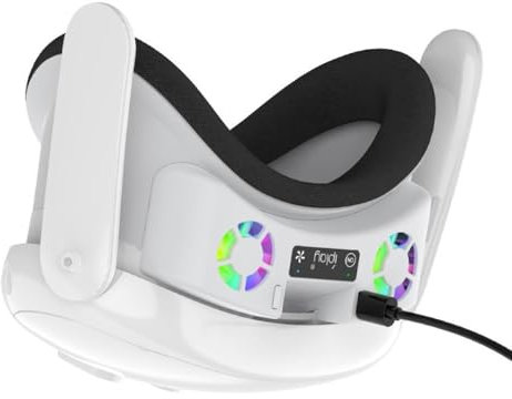 Customize what you need RGB Cooling Fan for Meta Quest 3 VR Headset - Soft Breathable Face Cover Cushion Pad with Foam Facial Interface and Light-Proof Nose Pad Replacement(White)