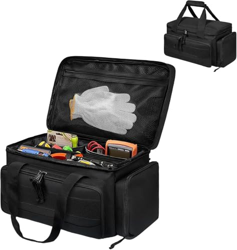 Borsa porta Attrezzi da Lavoro,Borsa Elettricista per Uomo, Multifunzionale Organizer per attrezzi elettricista, con fondo antiscivolo e spesso imbottito per meccanici ed elettrici