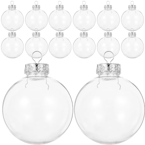 Ciieeo 25er Set Klare Füllbare Kugeln 8 cm, Bastel-Glaskugeln für Weihnachtsbaum, Party, Hochzeit und Wohndeko