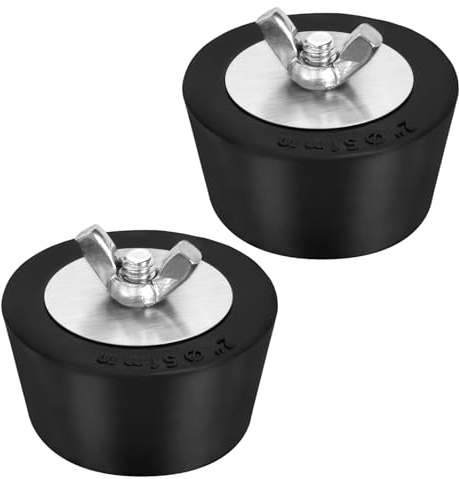 INJOYTEC 2PCS Rubber Pool Winterizing Plug Heavy Duty Rubber Winter Expansion Plugs with Stainless Steel Screws Pool Return Jet Plug Inground and Above Ground Skimmer Plugs for Swimming Pools