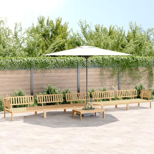 QJBSAVVA Gartensofa Paletten 6-TLG Set Akazie massiv 100x60 cm Tisch modulare Outdoor Lounge Ecksofa mit Rückenlehne Robust & Langlebig für Balkon Terrasse Garten