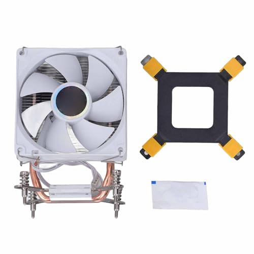 Ausla CPU Air Cooler, 2000RPM 22dB 3 Pin Copper Tube Aluminium Fins CPU Cooling Fan with Backplate 48CFM Air Volume