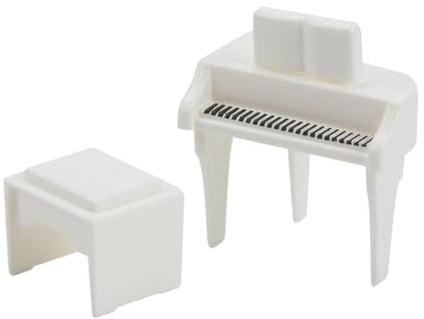 Sharplace Puppenhaus-Klavier, Puppenhausmöbel, Dekoration, Wohnaccessoires, Keyboard-Spielzeug, Mini-Klavier, Musikinstrument, Weiß