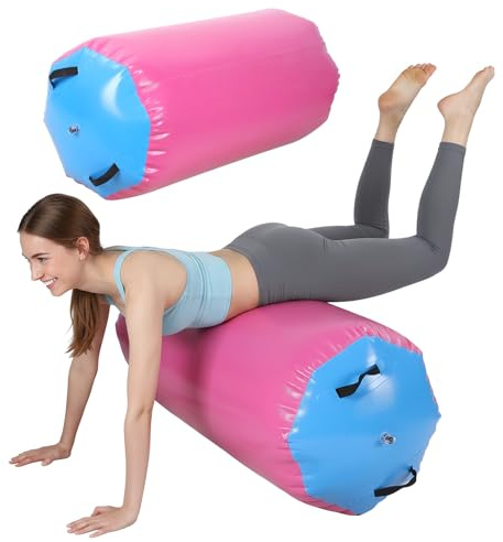 Air Roller Gymnastics Barrel, Inflatable Tumbling Roller Air Mat with Air Pump, Back Handspring Training Air Tumbler Octagon Barrel for Home Use, Gym Training, Yoga Balance Exercise, Cheerleading