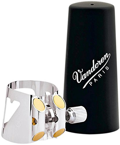Vandoren LC03P Optimum Blattschraube und Kunststoffkappe für Alt-Klarinette versilbert mit 3 austauschbaren Druckplatten