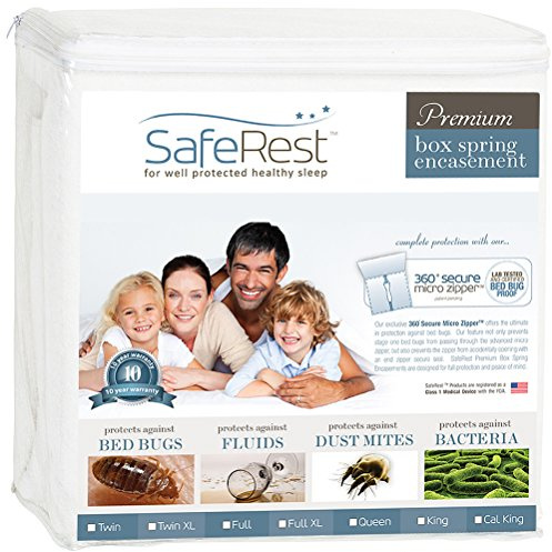 Saferest Premium wasserdichte Boxspring-Abdeckung mit Reißverschluss, Labor-zertifiziert, für Bettwanzen, Milben und Flüssigkeiten, 22,9 cm