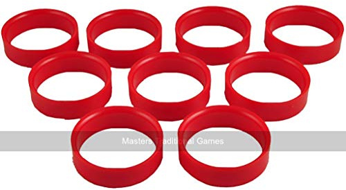 Peradon Set 9 Bar Billiards Plastic Hole Lining Rings - red