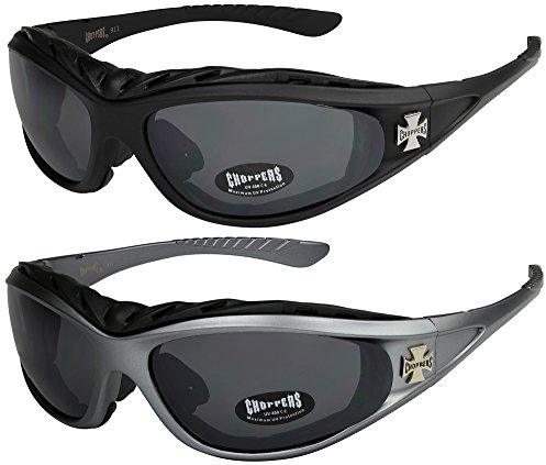 X-CRUZE 2er Pack Choppers 911 Sonnenbrillen Motorradbrille Sportbrille Radbrille - 1x Modell 01 (schwarz/schwarz getönt) und 1x Modell 07 (anthrazit/schwarz getönt) - Modell 01 + 07 -