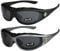 X-CRUZE 2er Pack Choppers 911 Sonnenbrillen Motorradbrille Sportbrille Radbrille - 1x Modell 01 (schwarz/schwarz getönt) und 1x Modell 07 (anthrazit/schwarz getönt) - Modell 01 + 07 -