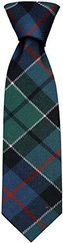 I LUV LTD Gents Neck Tie Leslie Green Ancient Tartan Lightweight Scottish Clan Tie
