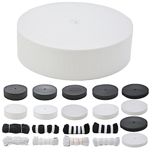 Roban Fashion Gummiband zum nähen 50mm 5cm breit 25 Meter Weiß