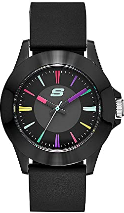 SKECHERS Damen Analog Quartz Uhr mit Silicone Armband SR6079