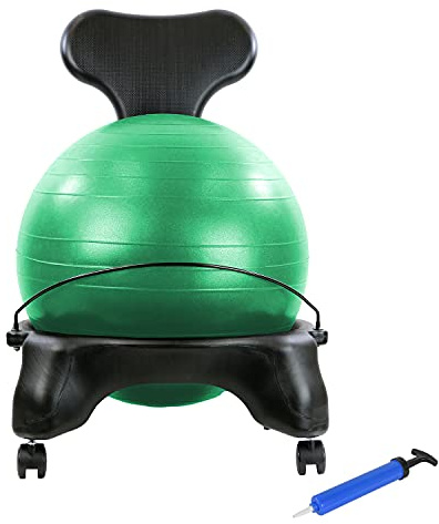 Cando Ballstuhl, aufblasbar, ergonomisch, aktives Sitzen, Übungsballstuhl mit Luftpumpe, für Zuhause, Büro und Klassenzimmer