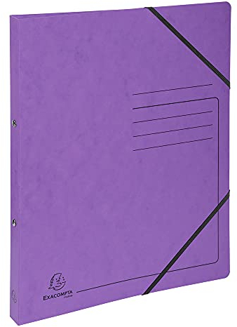 Exacompta 542558E Ringhefter mit Gummizug. Aus extra starkem Colorspan-Karton 2 Ring-Mechanik DIN A4 Füllhöhe 14 mm violett Ring-mappe Ringbuch Hefter