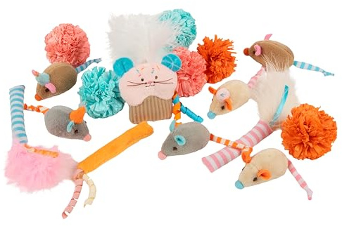 SmartyKat (16 Set Bundle) Birthday Bash Variety Pack Catnip Cat Toys - Multi Color, Set of 16