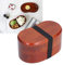 Agatige Japanische Bento Box, Doppellagige hölzerne Lunchbox mit Teiler SandwichLunch-Behälter Sushi Box für Kinder Erwachsene Büro Schule Picknick