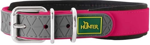 HUNTER Hundehalsband CONVENIENCE COMFORT, Farbe: himbeer, Mit Neopren-Polsterung, witterungsbeständig, pflegeleicht, ideal für Sport & Freizeit, Größe: 55