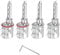 Preffair 4PCS Audio Banana Plug, Dual Screw Lock 24K Rhodium Plated Speaker Cable Cord Connector Jack for Audio/Video Receiver, Home Theater, Amplifier, DAC, Subwoofer, HDTV(with 1 Piece Allen Wrench)