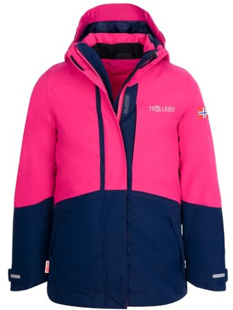 Trollkids Girls Skanden 3in1 Jacket 176, Navy/pink