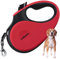 Edipets, Hundeleine, Ausziehbar und Einziehbar, 5 m, 360 Grad ohne Verwicklungen, Rolleine, aus Nylon, für Kleine, Mittlere und Grosse Hunde (M, Rot)