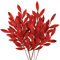 60CM Weihnachten Picks Glitzer 6 PCS, Weihnachten Deko Glitzer, Weihnachten Blätter, Glitter Weihnachtsbaum Blätter Ornament Rot mit Lange Biegbare Stiele für Weihnachtsbaum Neujahr Ornamente