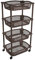 AC - Carrito Verdulero. Carrito de Cocina con 4 Niveles - Modelo HG - Estrecho con Ruedas, estantería para Cocina y baño, Ahorra Espacio, para Espacios reducidos - Color Marrón