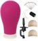 MapofBeauty 22 Zoll Leinwand Block Kopf Perücke Kopf Mit Stand für Making Perücke Mannequin Kopf Zeigen Styling (Magenta)