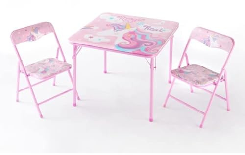Heritage Kids Unicorn 3 Piece Table and Chair Set, Pink
