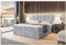 MEBLINI Boxspringbett mit Bettkasten - Gepolstert Doppelbett mit Matratze und Topper - Polsterbett mit Stauraum - Bett mit Kopfteil - Stauraumbett - Drago - 180x200 - H3/Hellgrau Samt