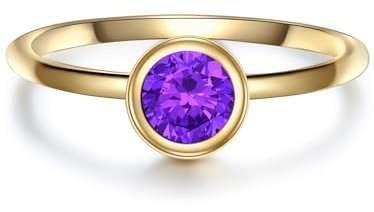 Glanzstücke München Damen Ring aus 925/- Sterling Silber mit Amethyst