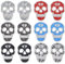 WEBEEDY 12 Stück Strass Skull Totenkopf mit Diamant auf der Stirn Patch zum Aufbügeln Totenschädel Patches Schädel Aufnäher Patches für Frauen,Erwachsene,Kleidung,Jacken,Jeans（6 Farben）