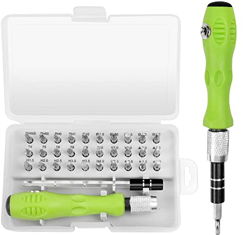 32 in 1 Precision Screwdriver Tool Set, Repair Tool Kit, Screwdriver Accessory with Non-Slip Handle, for iPhone Laptop PC Watch Glasses Xbox and Other Electronics, Small Screwdriver Bit Set with Case