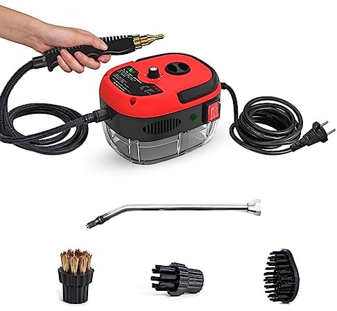 Irishom Pulitore a vapore ad alta pressione, 3 bar, 2500 W, serbatoio dell'acqua da 1000 ml, 100 gradi, 6 velocità regolabili, con 3 tipi di testine, utensili da cucina, piastrelle